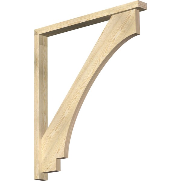Ekena Millwork Imperial Block Rough Sawn Bracket w/ Offset Brace, Douglas Fir, 4"W x 42"D x 48"H BKT0402X42X48IMP05RDF - main